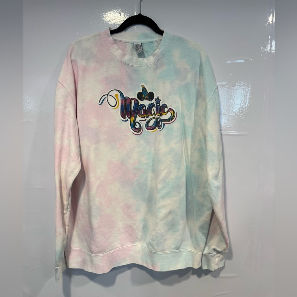 Magic Disney Sorcerer Hat Pastel Tie-Dye Women's Sweater